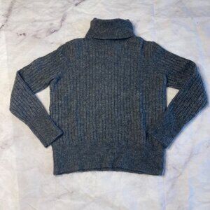 Zara Gray Wool Blend Sweater Pullover Women’s Size XL Turtleneck